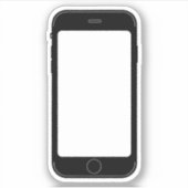 Eenvoudige zwart-wit mobiele telefoon Sjabloon Sticker (Voorkant)