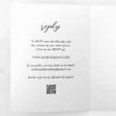 Eenvoudige zwart-wit moderne foto bruiloft drieluik uitnodiging (Binnenzijde eerst)