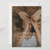 Eenvoudige zwart-wit moderne foto bruiloft kaart (Voorkant)