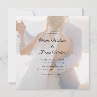 Eenvoudige zwart-wit overlay foto bruiloft save the date