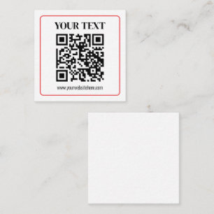 Eenvoudige zwart-wit QR-code met rode rand Informatiekaartje