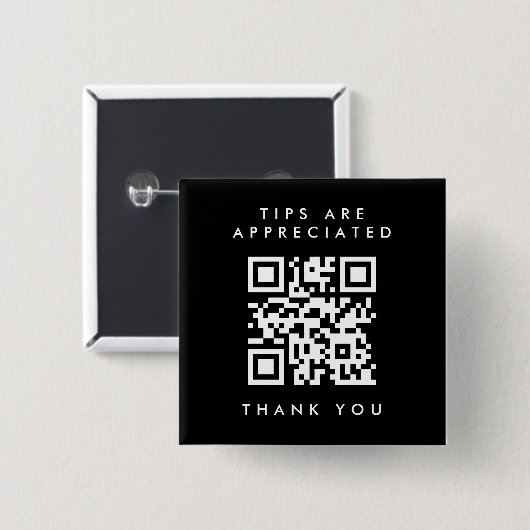 Eenvoudige zwart-wit QR Code Square Tip Vierkante Button 5,1 Cm (Voorkant /achterkant)