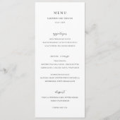 Eenvoudige zwart-wit schone bruiloft menu (Voorkant)