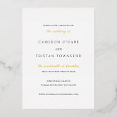 Eenvoudige zwart-wit schone bruiloft Save the Date Folie Uitnodiging (Voorkant)