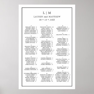 Eenvoudige Zwart-Wit Stoelenkaart voor een Trouwfe Poster