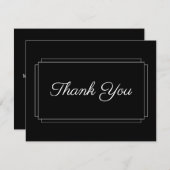 Eenvoudige Zwart-Wit Zakelijke Bedanktkaart Bedankkaart (Voorkant / Achterkant)