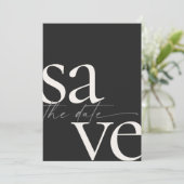 Eenvoudige zwart-witfoto save the date (Staand voorkant)