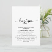 Eenvoudige zwart-witkalligrafie Baptisme Kaart (Staand voorkant)