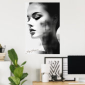 Eenvoudige zwart-witkunst poster (Thuiskantoor)