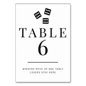 Eenvoudige zwart-witte Bunco tafel nummer 6 Kaart (Achterkant)