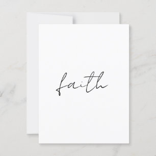 Eenvoudige zwart witte hand geschreven Faith Art Briefkaart