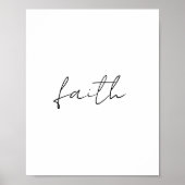 Eenvoudige zwart witte hand geschreven Faith Art Poster (Voorkant)