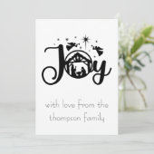 Eenvoudige zwart-witte kerst Kaart (Staand voorkant)