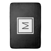 Eenvoudige zwart-witte monogrammen badmat (Voorkant Verticaal)