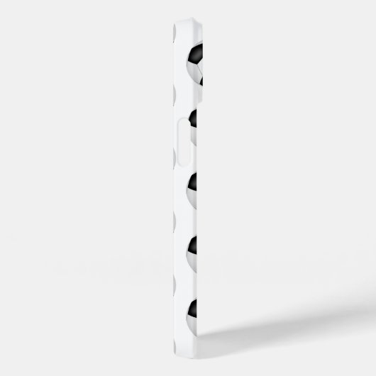 Eenvoudige zwart-witte voetballen monogram Case-Mate iPhone case (Achterkant / Rechts)