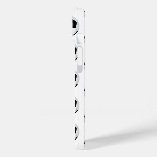 Eenvoudige zwart-witte voetballen monogram Case-Mate iPhone case (Achterkant / Links)