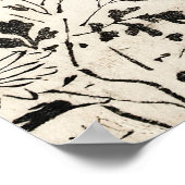 Eenvoudige Zwarte Bloemschets  Kunst Poster (Hoek)