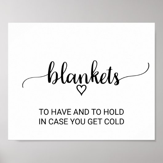 Eenvoudige zwarte Calligrafie Blankets Poster (Voorkant)