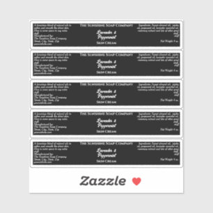 Eenvoudige zwarte Cosmetics Jar Label 0.75 "x 4.0"