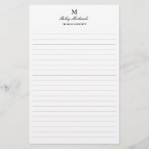 Eenvoudige Zwarte Elegante Monogram Naam Titel Gel