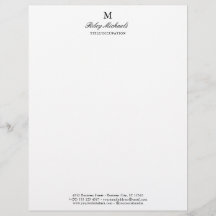 Eenvoudige Zwarte Elegante Monogramnaam Titel Onbe