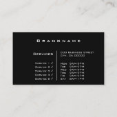 Eenvoudige zwarte en witte, aangepaste fotoProfess Visitekaartje (Achterkant)