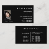 Eenvoudige zwarte en witte, aangepaste fotoProfess Visitekaartje (Voorkant / Achterkant)