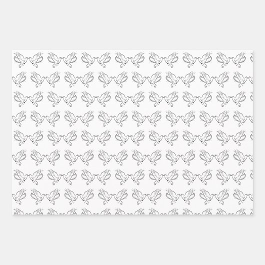 Eenvoudige zwarte en witte bridale en weduwentouwe inpakpapier vel (Voorkant 2)