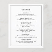 Eenvoudige zwarte en witte budget bruiloft uitnodi flyer (Achterkant)