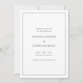 Eenvoudige Zwarte en Witte Elegante Bruiloft Save The Date (Voorkant)