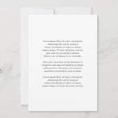 Eenvoudige Zwarte en Witte Elegante Bruiloft Save The Date (Achterkant)