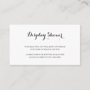 Eenvoudige zwarte en witte elegante schermschoeise informatiekaartje