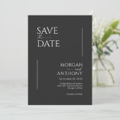 Eenvoudige zwarte en witte foto opslaan Datum Save The Date (Staand voorkant)