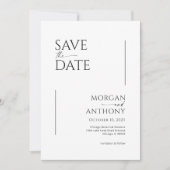 Eenvoudige zwarte en witte foto opslaan Datum Save The Date (Voorkant)