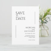 Eenvoudige zwarte en witte foto opslaan Datum Save The Date (Staand voorkant)