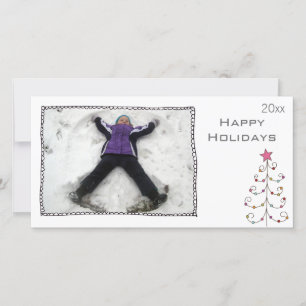 eenvoudige zwarte en witte fotokaart feestdagenkaart