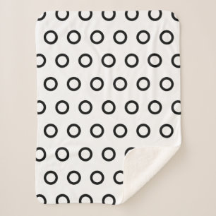 Eenvoudige zwarte en witte gingham sherpa deken