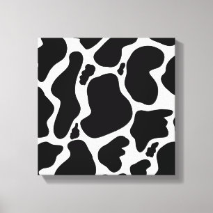Eenvoudige zwarte en witte grote koeienvlekken Die Canvas Afdruk
