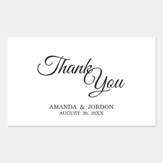 Eenvoudige zwarte en witte kalligrafie Hartelijk d Rechthoekige Sticker (Voorkant)