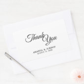 Eenvoudige zwarte en witte kalligrafie Hartelijk d Rechthoekige Sticker (Envelop)