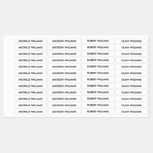 Eenvoudige zwarte en witte Kinder naam Labels