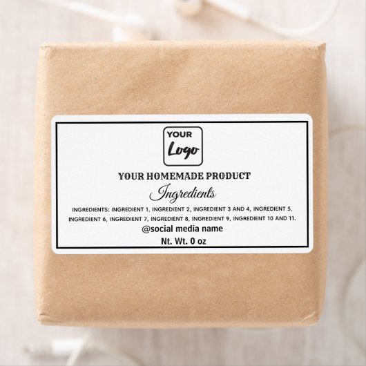 Eenvoudige zwarte en witte logo etiket (Insitu)