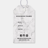 Eenvoudige zwarte en witte marmer Labels om de pri Cadeaulabel (Achterkant)