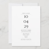 Eenvoudige zwarte en witte speciale datum bruiloft kaart (Voorkant)