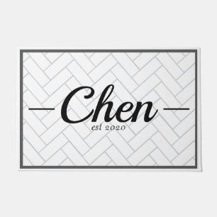 Eenvoudige zwarte en witte Tegel, ingesteld jaar Deurmat