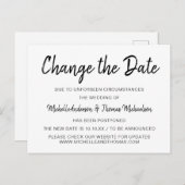 Eenvoudige zwarte en witte wijziging van de datum aankondigingskaart (Voorkant / Achterkant)