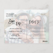 Eenvoudige zwarte foto Sla de datum op Briefkaart (Achterkant)