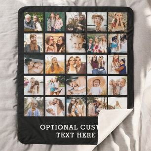 Eenvoudige zwarte fotocollage 25 Afbeelding gepers Sherpa Deken