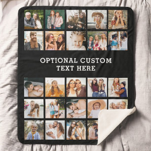 Eenvoudige zwarte fotocollage 25 Afbeelding gepers Sherpa Deken