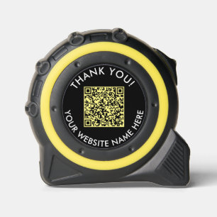Eenvoudige Zwarte Gele QR Code Promo Zakelijke Web Rolmaat